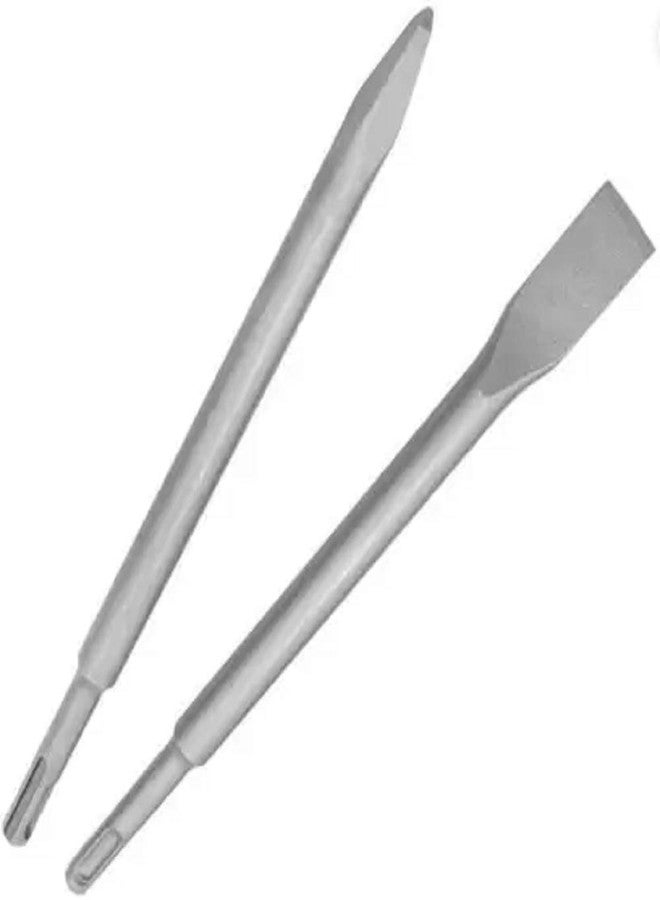 Inditrust Flat and Point Chisel Set size-14x250mm hammer bit set (Pack of 2) - Image 1